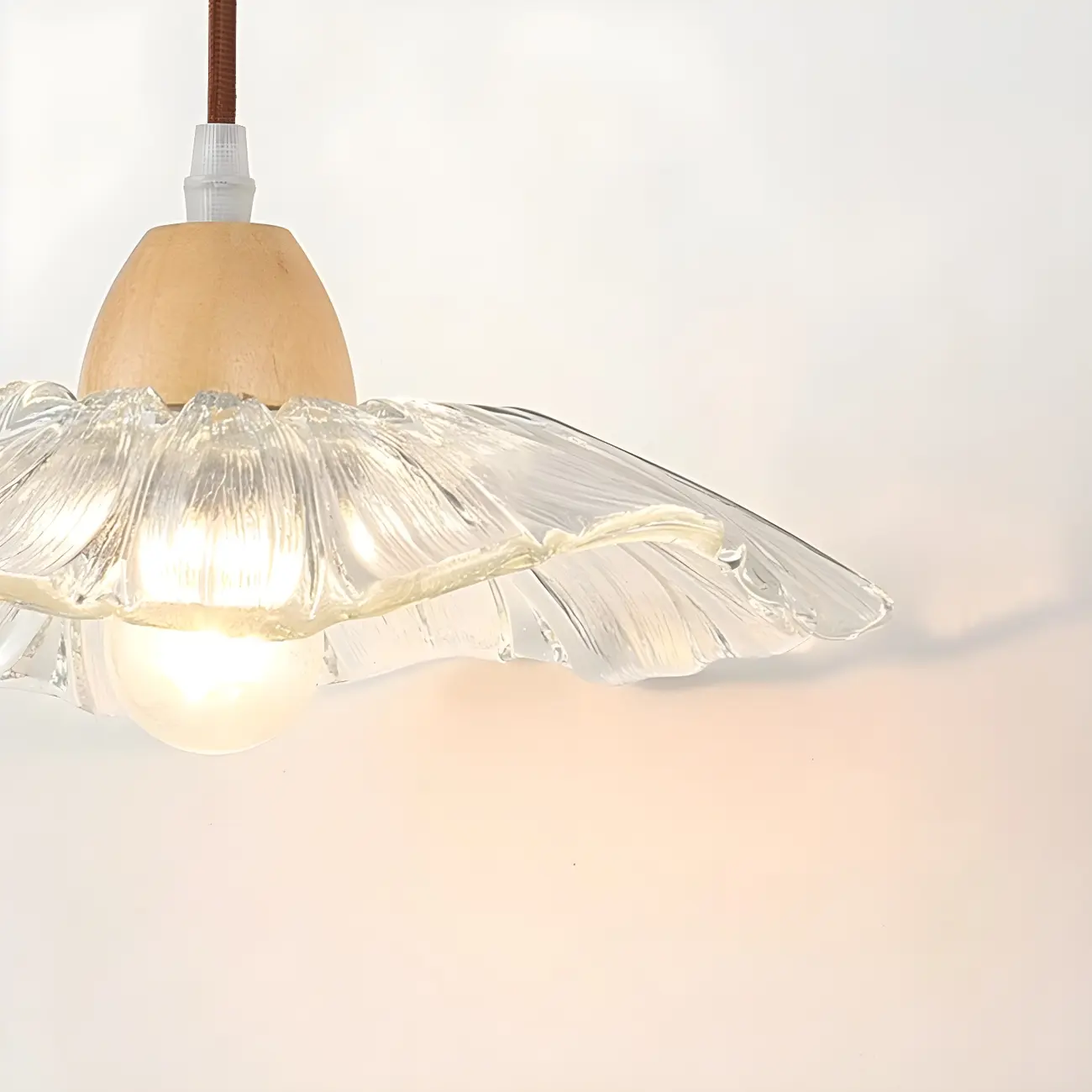 Modern Minimalist Wood Wall Light with Glass Shade Image - 8 | homeyfad