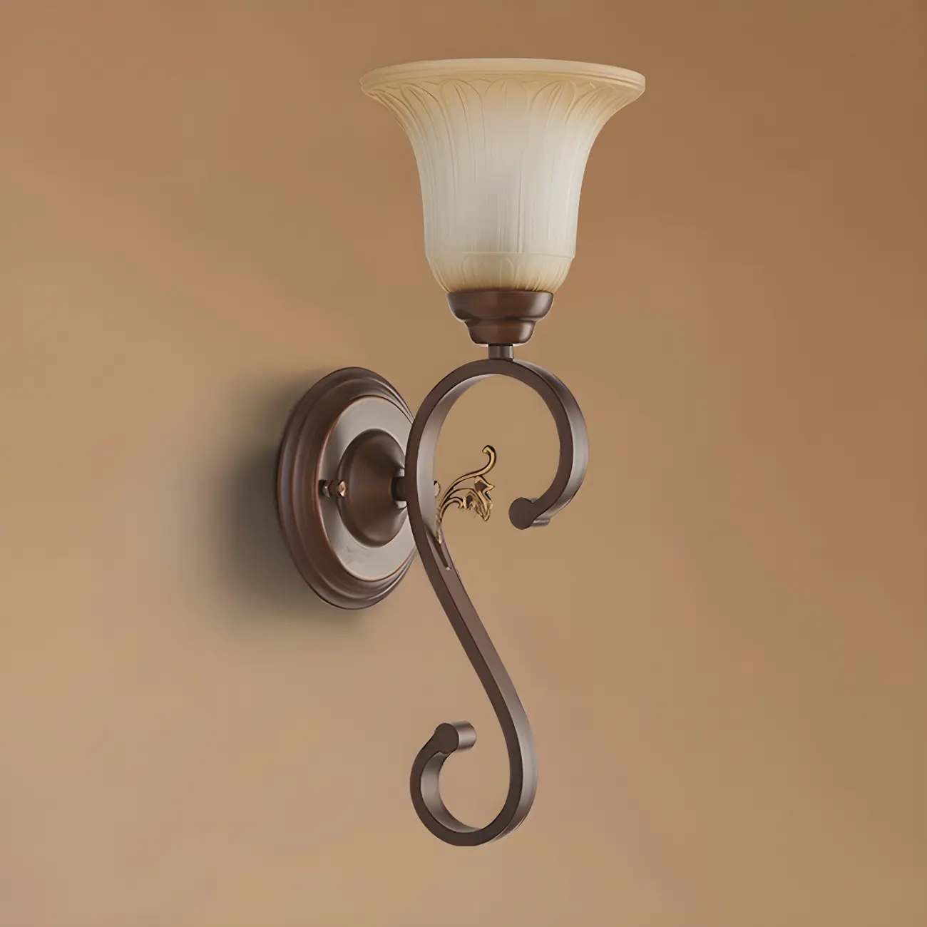 Modern Metal LED Wall Sconce Fixture with Glass Shade | homeyfad