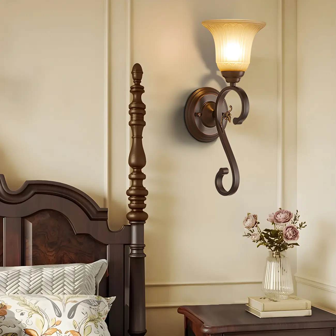 Modern Metal LED Wall Sconce Fixture with Glass Shade | homeyfad