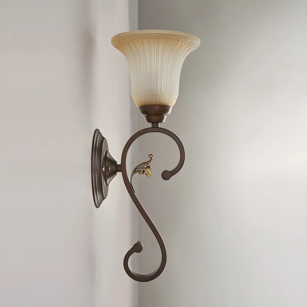 Modern Metal LED Wall Sconce Fixture with Glass Shade | homeyfad