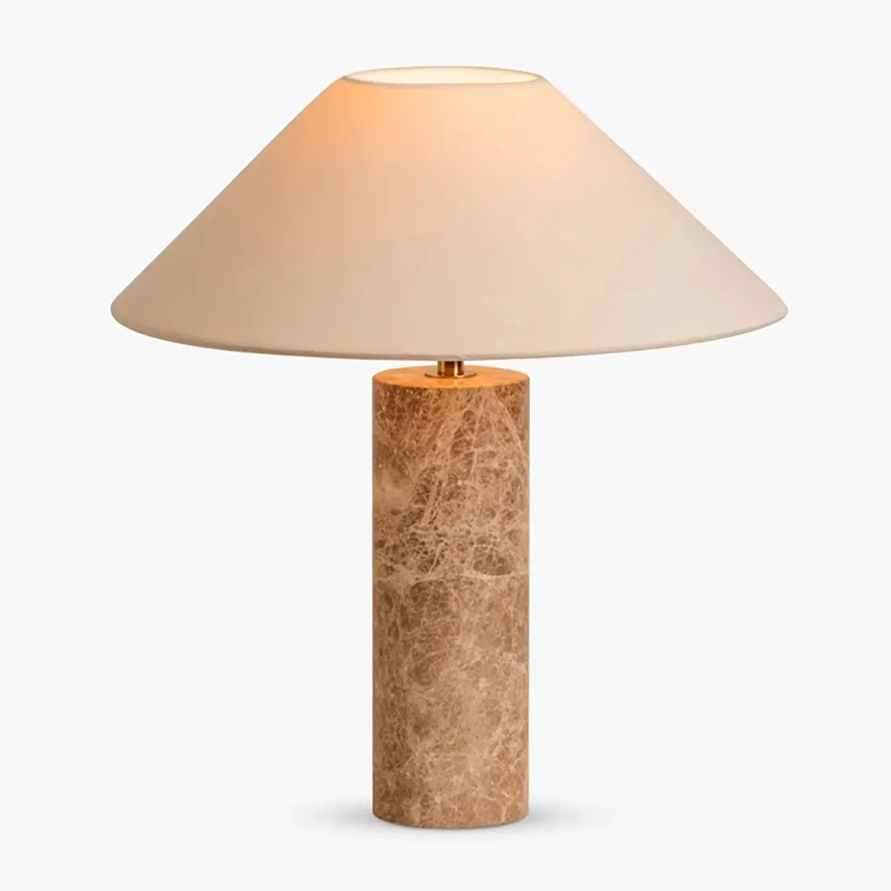 Elegant Beige Marble Base Table Lamp with Fabric Shade Image - 6 | homeyfad