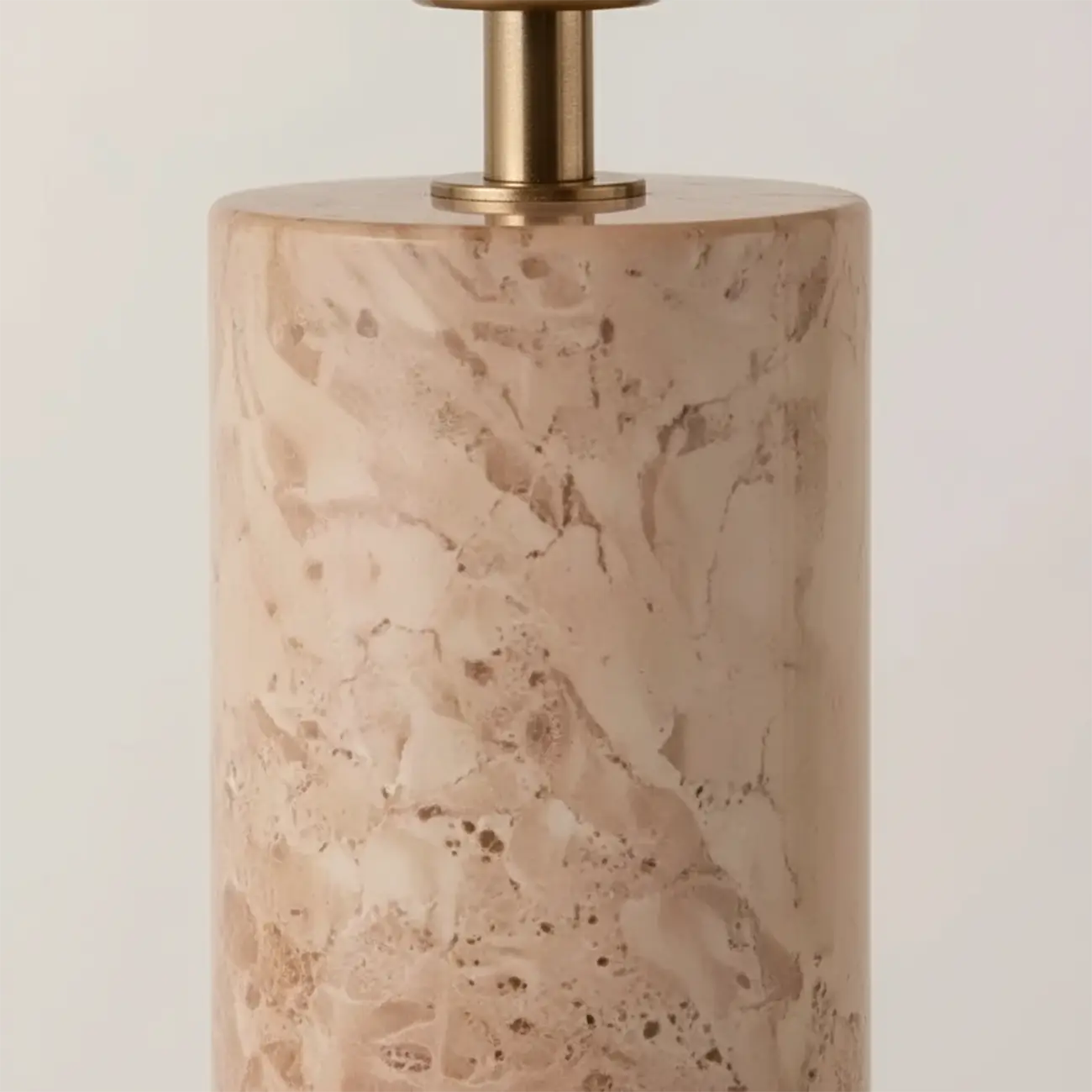 Elegant Beige Marble Base Table Lamp with Fabric Shade Image - 4 | homeyfad