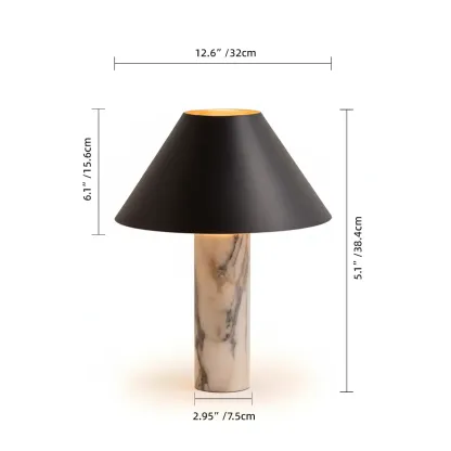 Modern Calacatta Marble LED Table Lamp For Bedroom #size