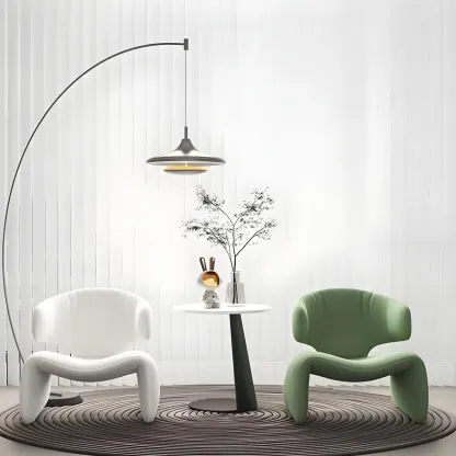 Stylish Velvet Accent Chair with Ergonomic for Living Room Image - 6