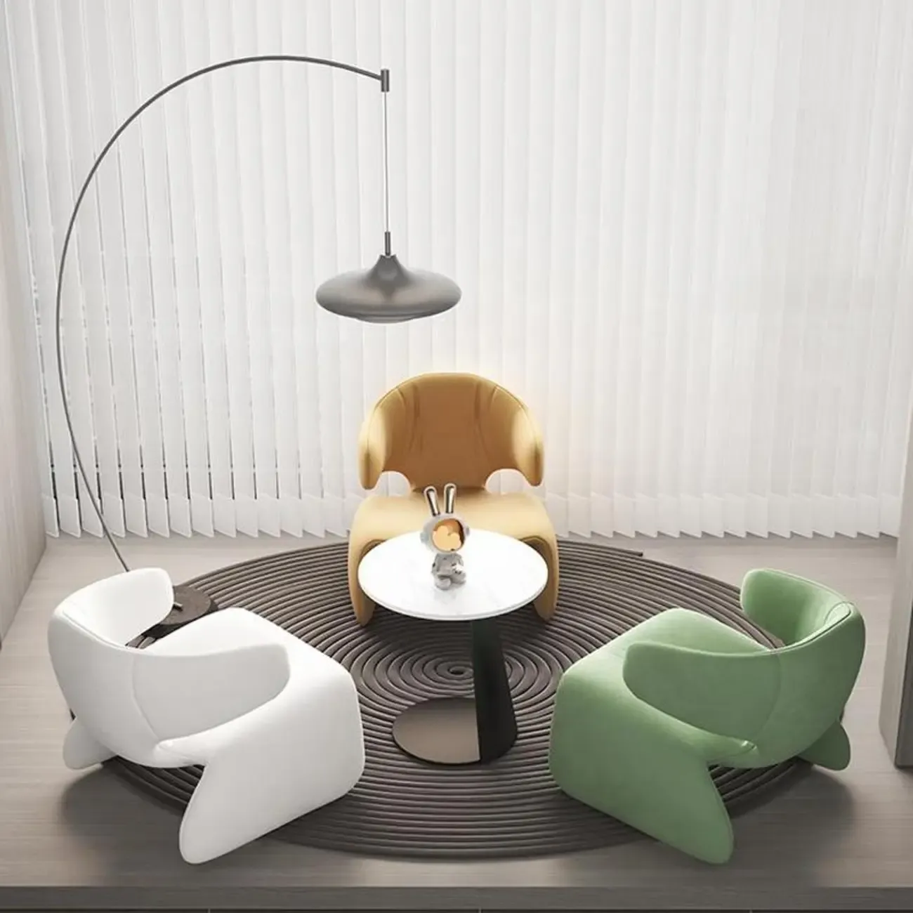 Stylish Velvet Accent Chair with Ergonomic for Living Room Image - 3