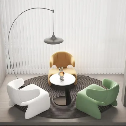 Stylish Velvet Accent Chair with Ergonomic for Living Room Image - 3