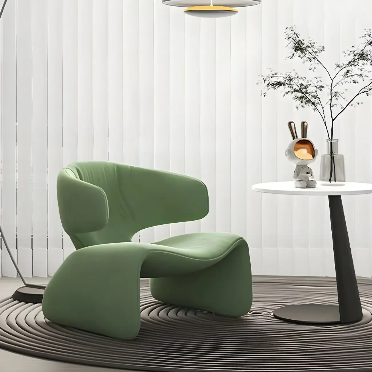 Stylish Velvet Accent Chair with Ergonomic for Living Room Image - 2