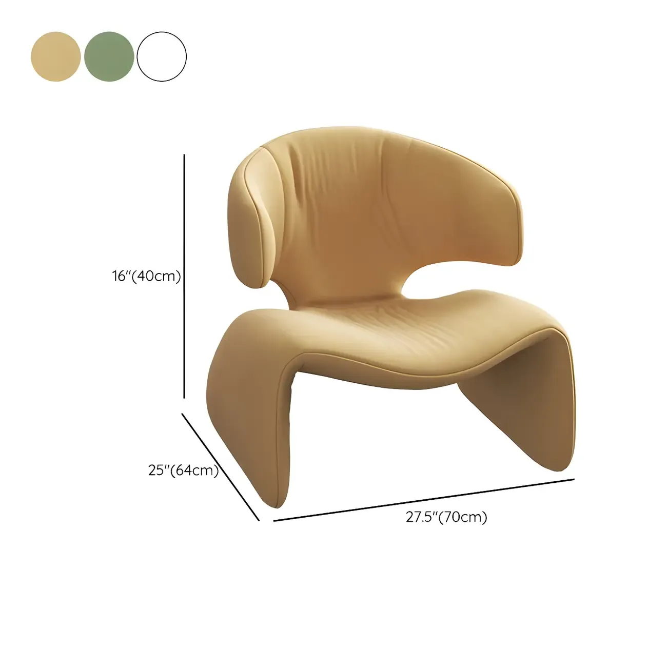 Stylish Velvet Accent Chair with Ergonomic for Living Room #size