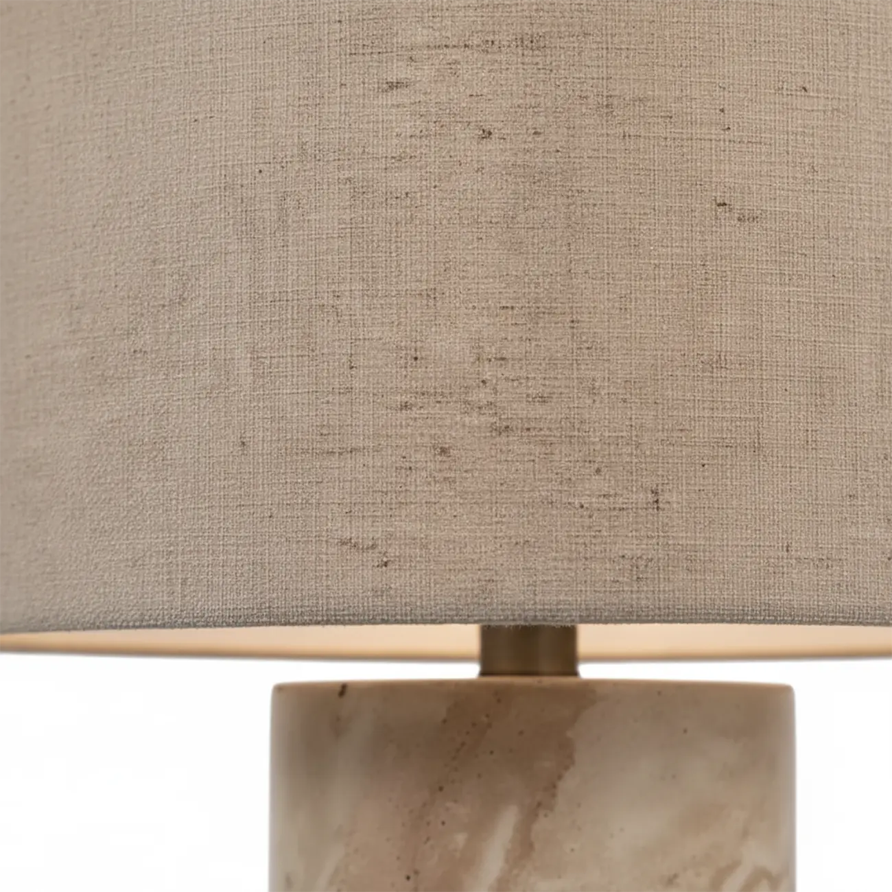 Modern Yellow Travertine Table Lamp with Fabric Shade Image - 5 | homeyfad