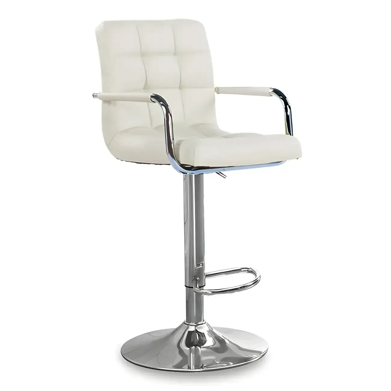 Faux Leather Adjustable Swivel Bar Stools with Backs Image - 88