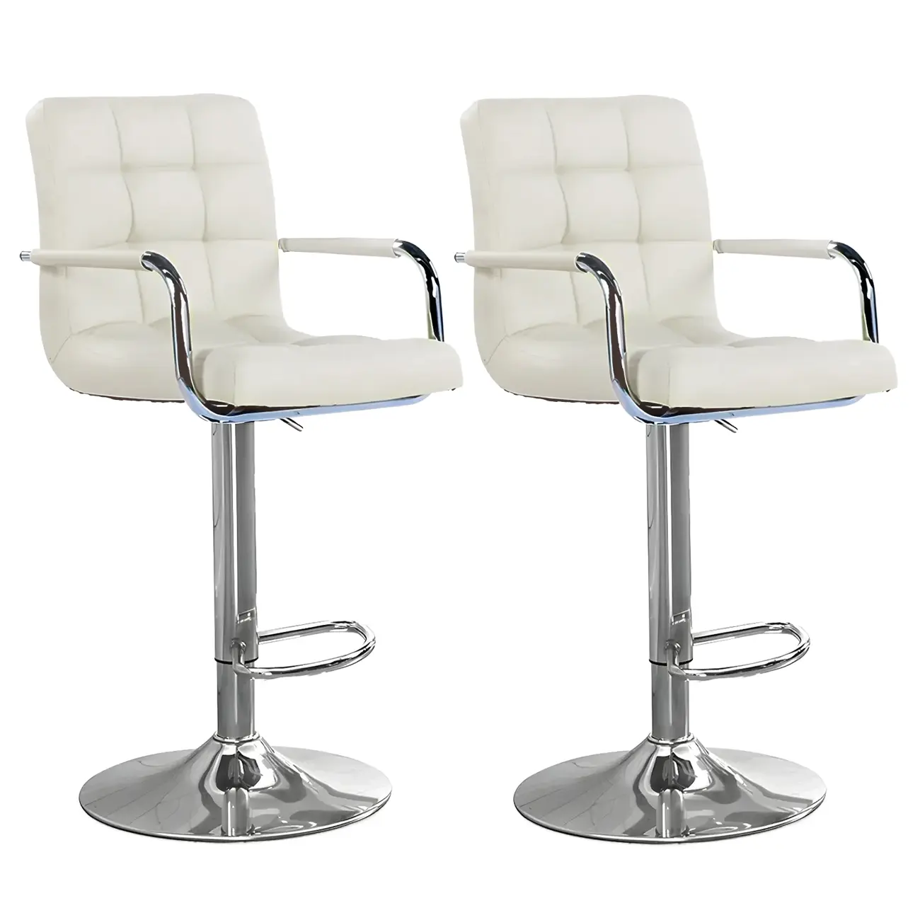 Faux Leather Adjustable Swivel Bar Stools with Backs Image - 89 | homeyfad