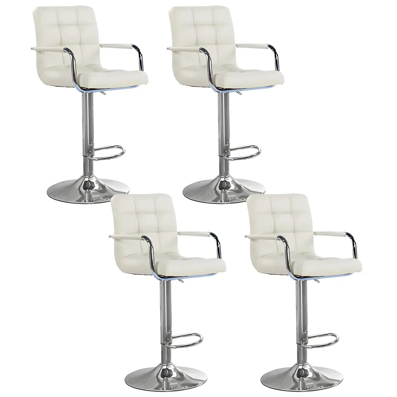 Faux Leather Adjustable Swivel Bar Stools with Backs Image - 90 | homeyfad