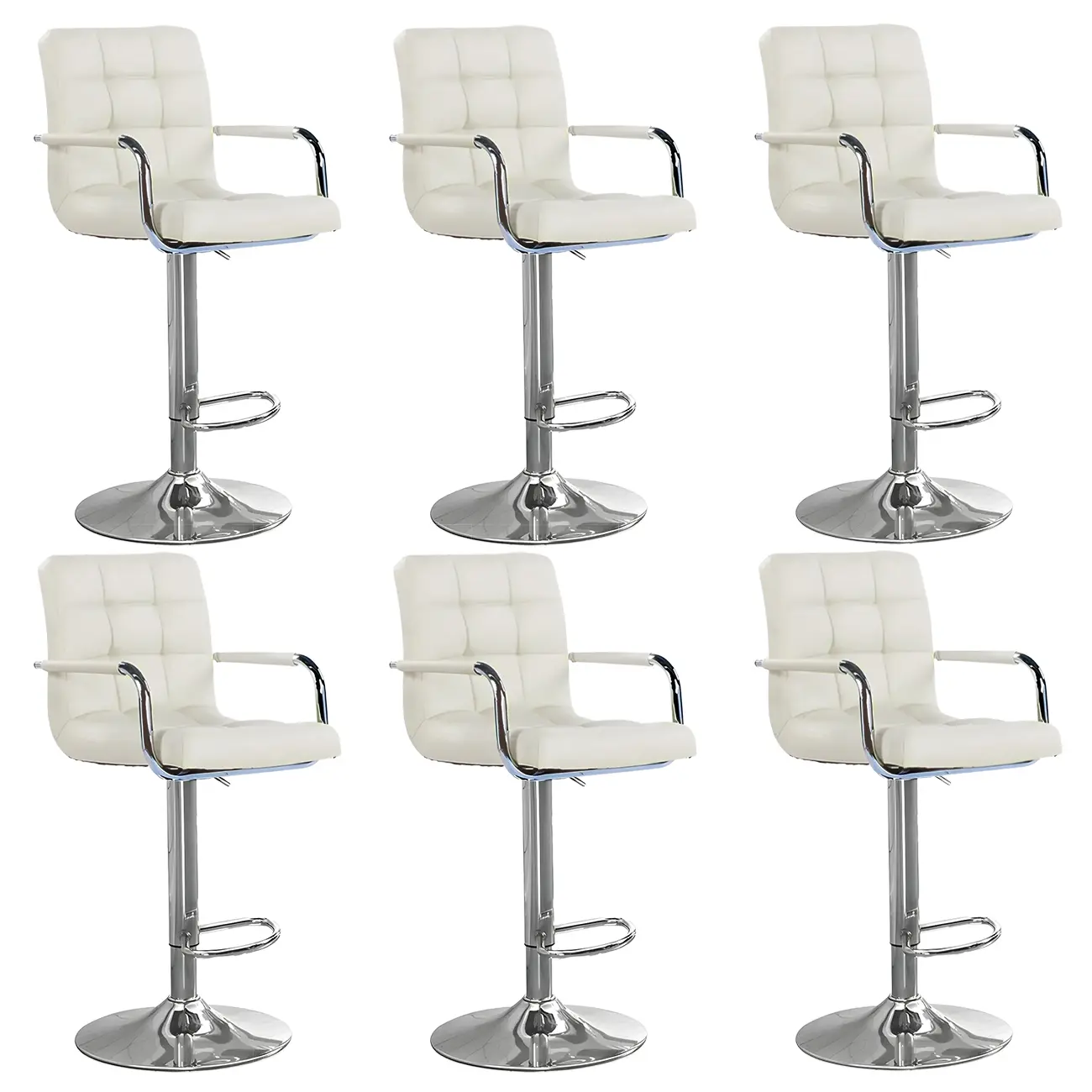 Faux Leather Adjustable Swivel Bar Stools with Backs Image - 91 | homeyfad