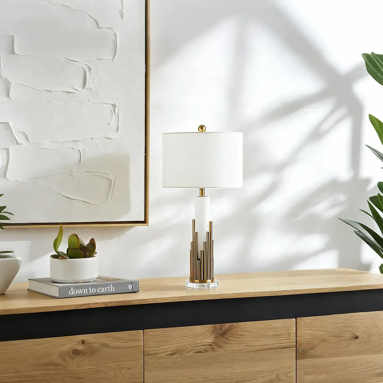 Modern Alabaster Stone LED Table Lamp for Living Room Image - 2