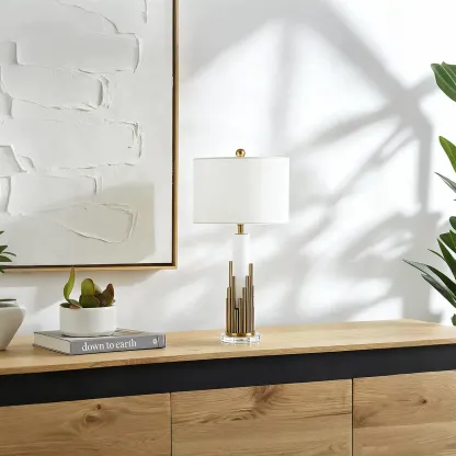 Modern Alabaster Stone LED Table Lamp for Living Room Image - 2