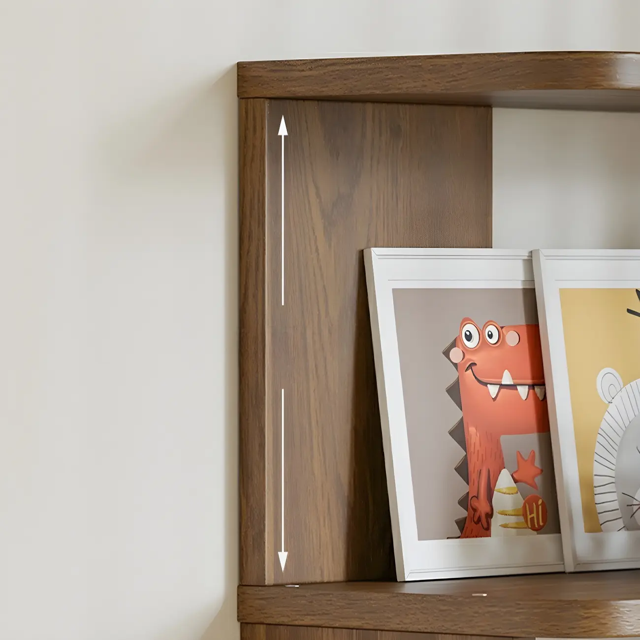 Modern L-Shaped Walnut Wood Open Back Corner Bookcase Image - 4 | homeyfad