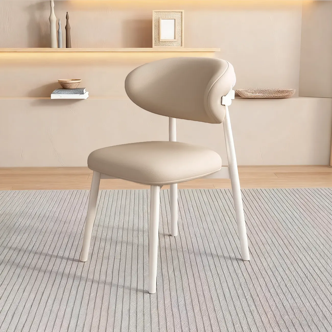 Modern Leather Wood Dining Chair Set of 2 #size | homeyfad