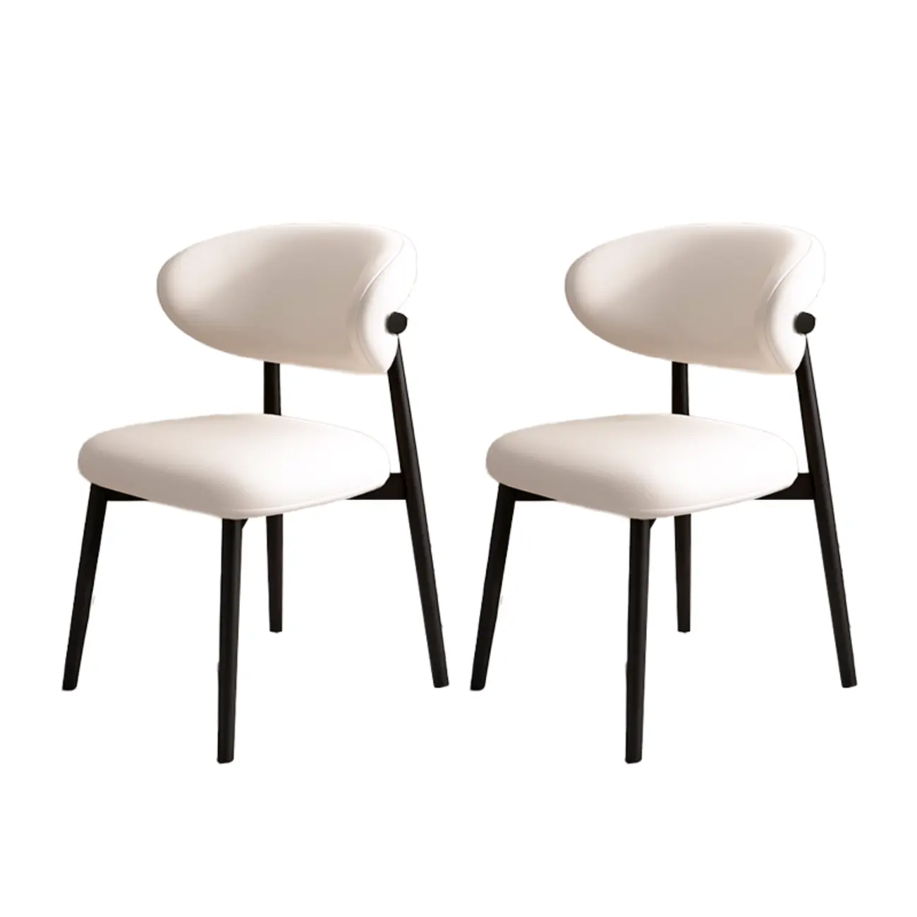 Modern Leather Wood Dining Chair Set of 2 Image - 47 | homeyfad