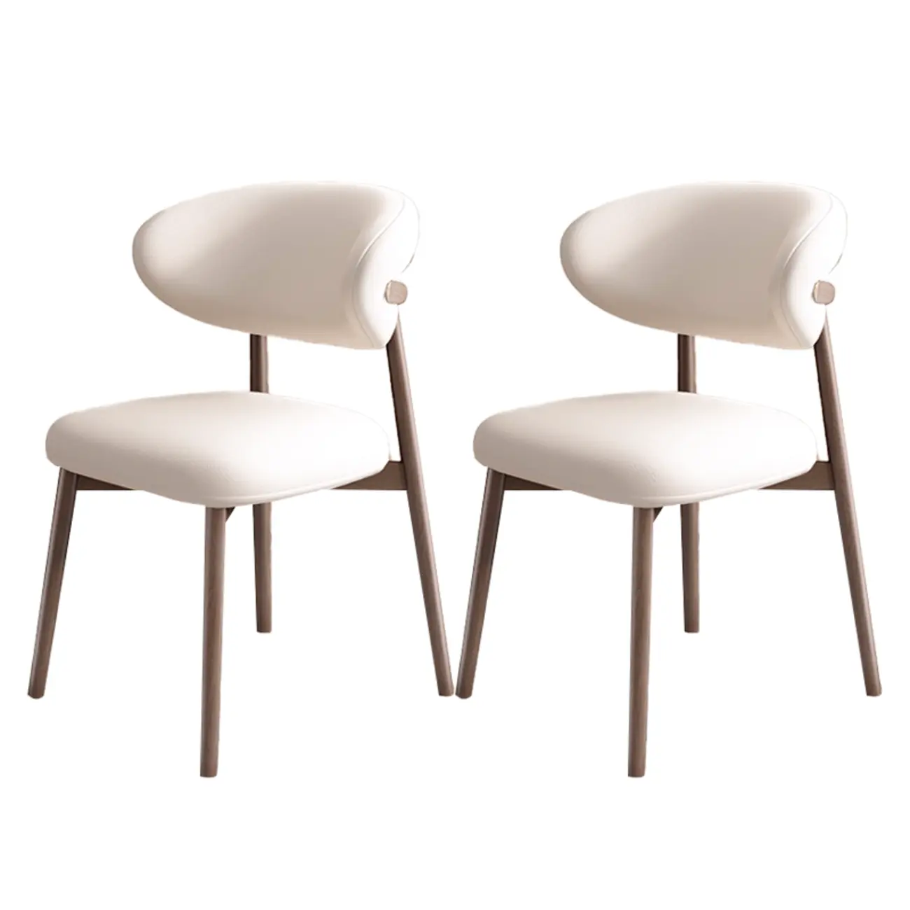 Modern Leather Wood Dining Chair Set of 2 Image - 53 | homeyfad