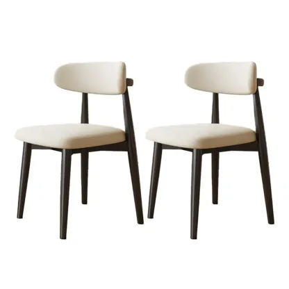 Mid-Century Modern Wooden Dining Chair Set of 2 Image - 21