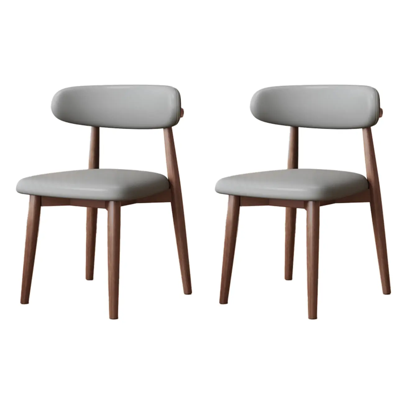 Mid-Century Modern Wooden Dining Chair Set of 2 Image - 24 | homeyfad