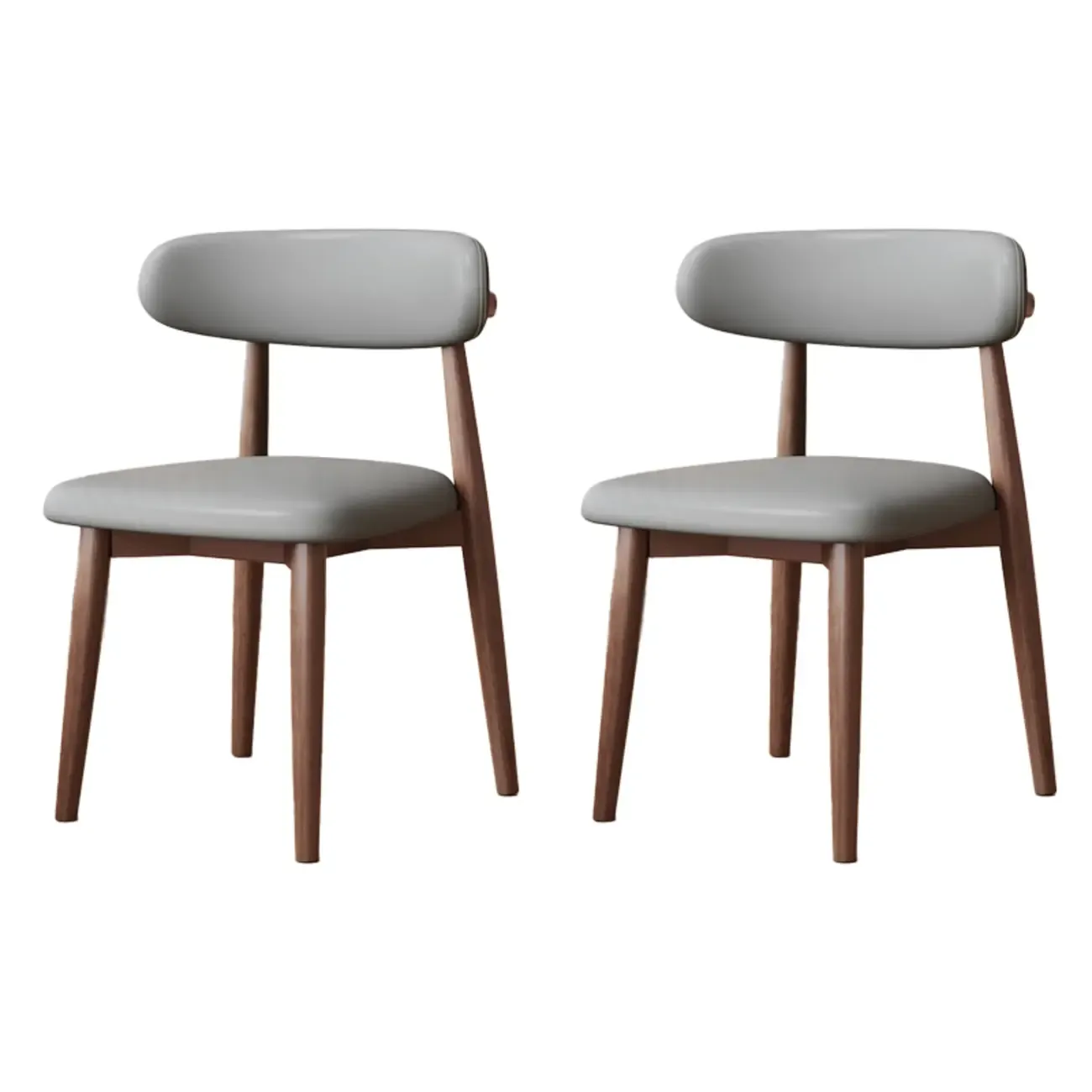 Mid-Century Modern Wooden Dining Chair Set of 2 Image - 24