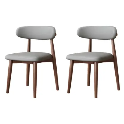 Mid-Century Modern Wooden Dining Chair Set of 2 Image - 24