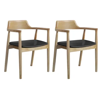 Traditional Style Solid Wooden Dining Chair with Armrest Image - 30