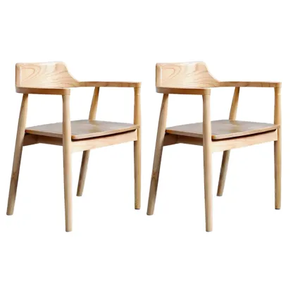 Traditional Style Solid Wooden Dining Chair with Armrest Image - 34