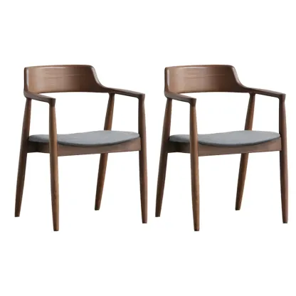 Traditional Style Solid Wooden Dining Chair with Armrest Image - 39