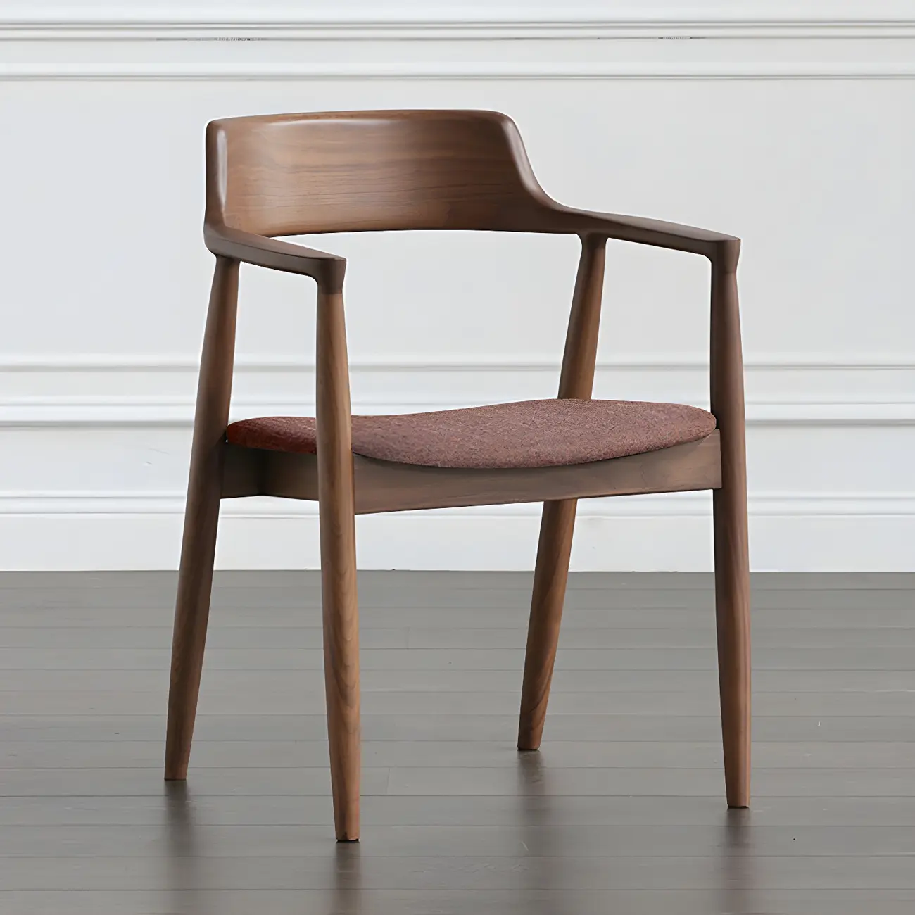 Traditional Style Solid Wooden Dining Chair with Armrest Image - 13 | homeyfad