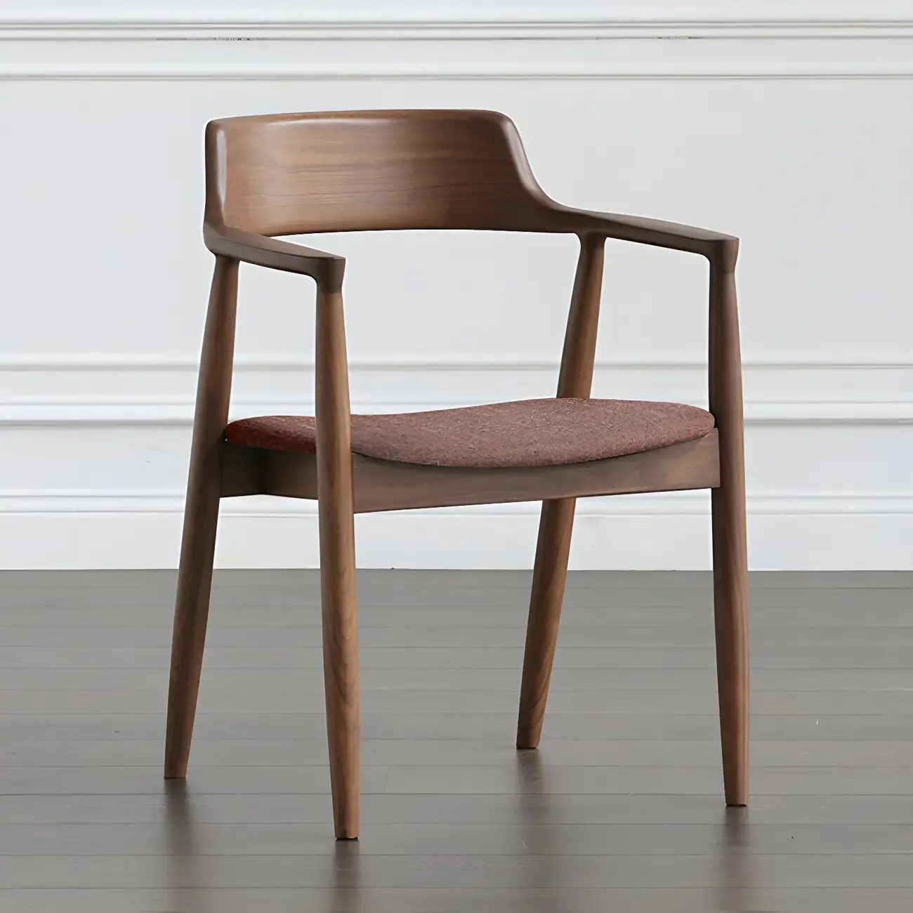 Traditional Style Solid Wooden Dining Chair with Armrest Image - 13