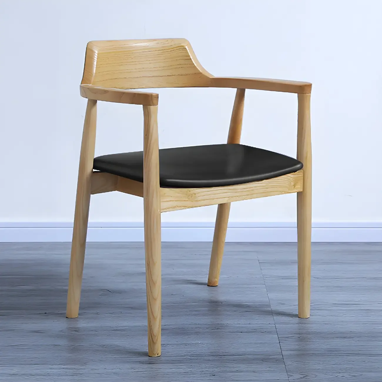 Traditional Style Solid Wooden Dining Chair with Armrest Image - 17