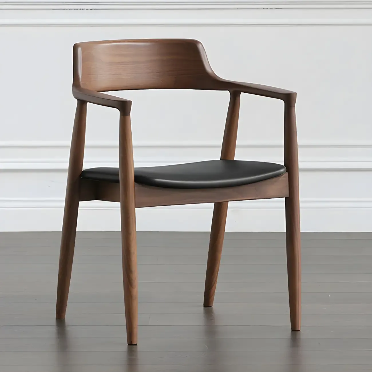 Traditional Style Solid Wooden Dining Chair with Armrest Image - 11