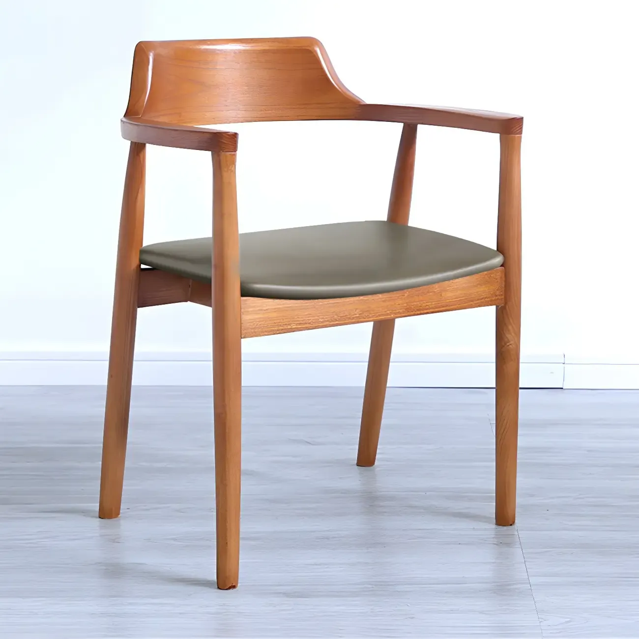 Traditional Style Solid Wooden Dining Chair with Armrest Image - 21