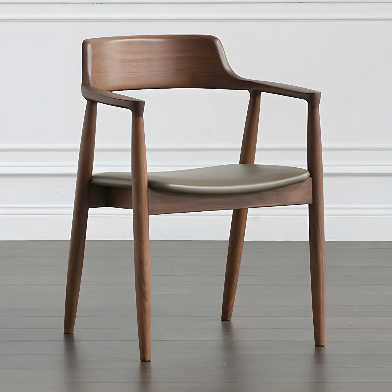 Traditional Style Solid Wooden Dining Chair with Armrest Image - 14 | homeyfad