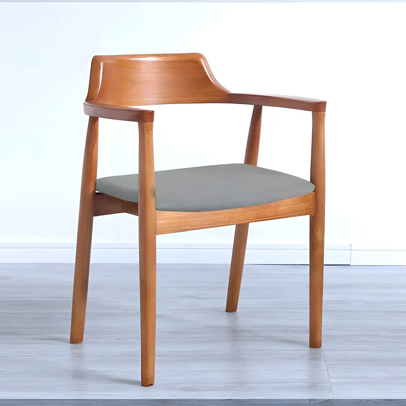 Traditional Style Solid Wooden Dining Chair with Armrest Image - 22