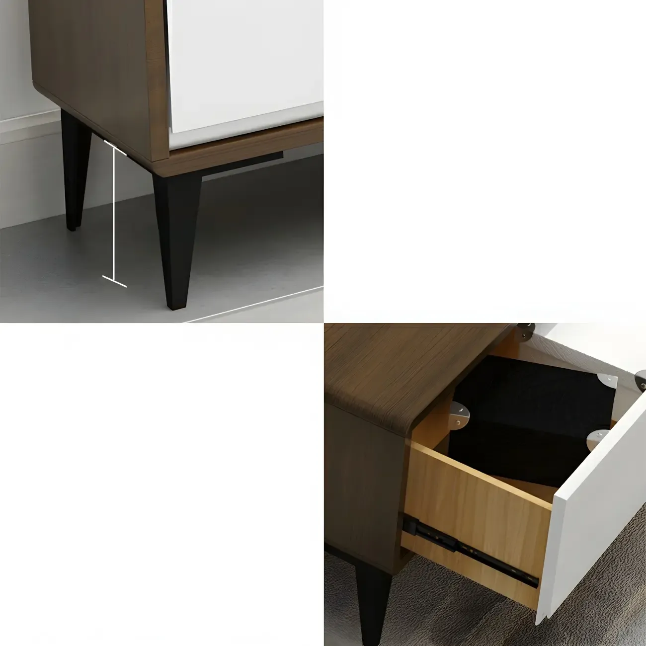 Modern Brown Wooden TV Stand with 3-Drawers for Living Room Image - 8