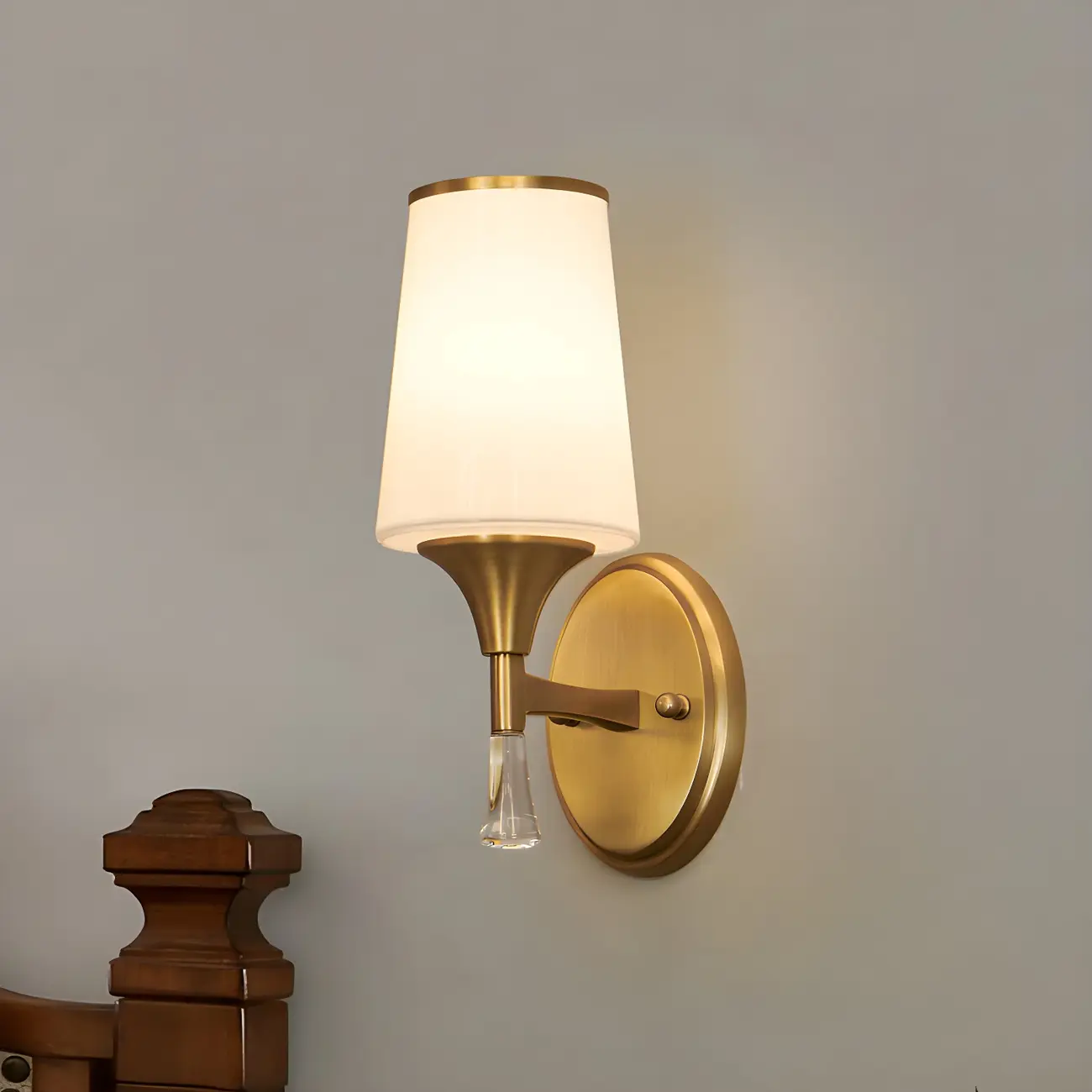 Modern Gold Glass Wall Light for Living Room Decor Image - 3 | homeyfad