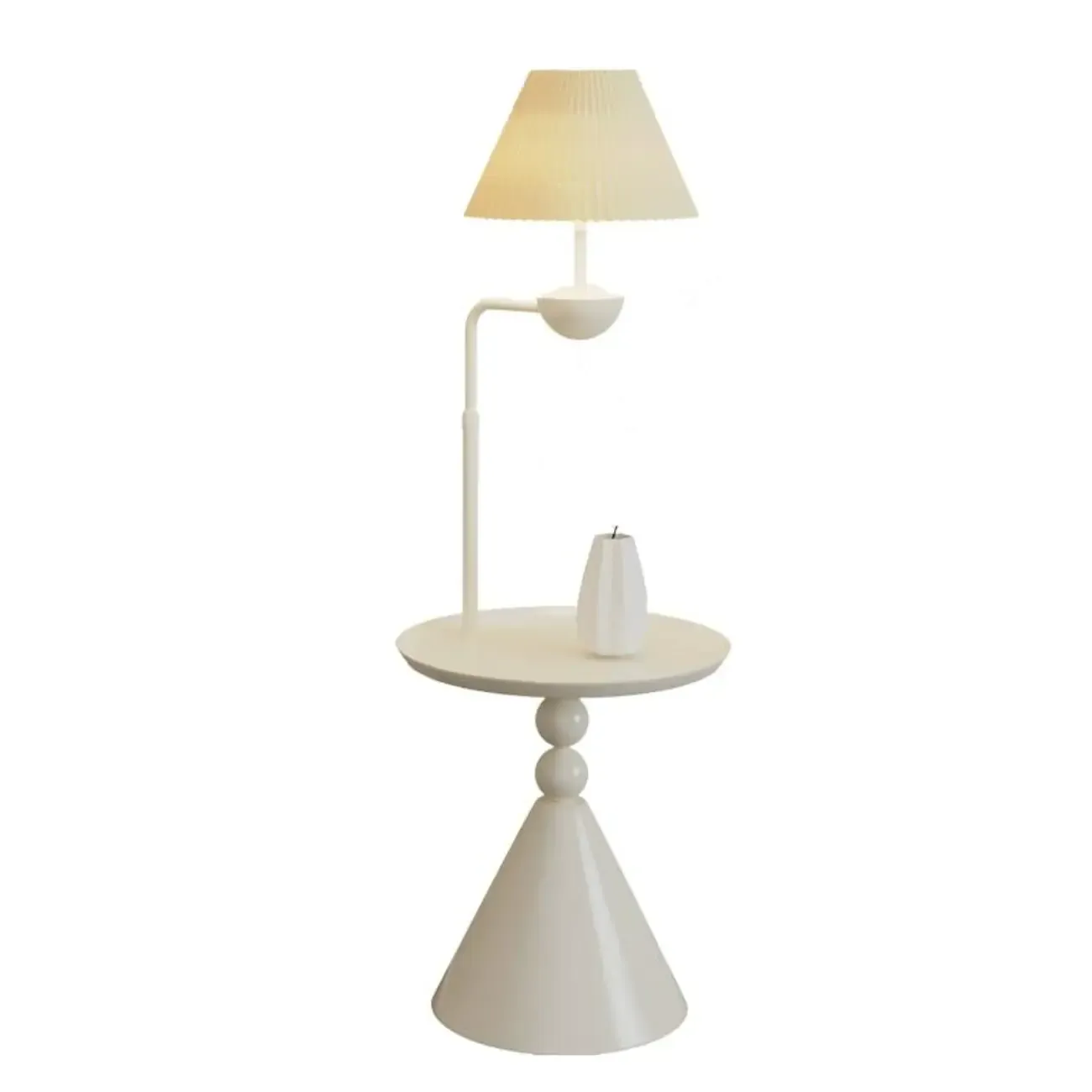 Modern White Floor Lamp with Table for Living Room Image - 5