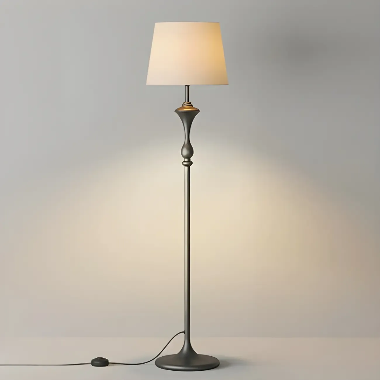 Black Metal Modern Floor Lamp with Shelves for Living Room Image - 4