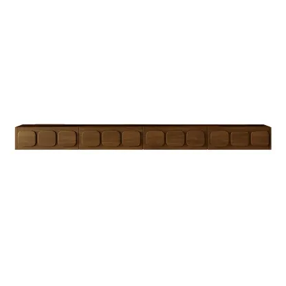 Industrial Wooden Mueble Flotante Para TV Stand with Storage Image - 5