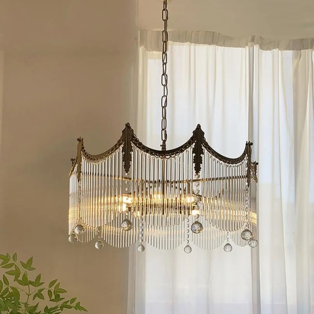 Multi Lights Chandelier Light Fixtures with Transparent Crystal for Bedroom Image - 1 | homeyfad
