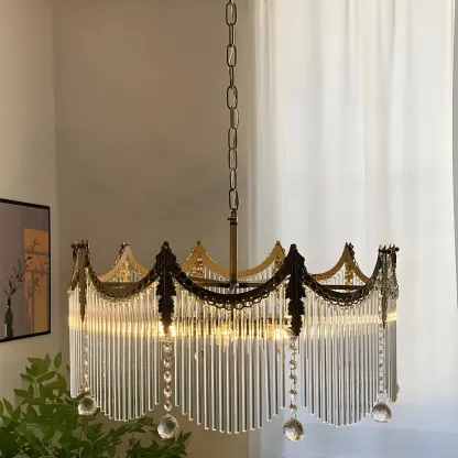 Multi Lights Chandelier Light Fixtures with Transparent Crystal for Bedroom Image - 8