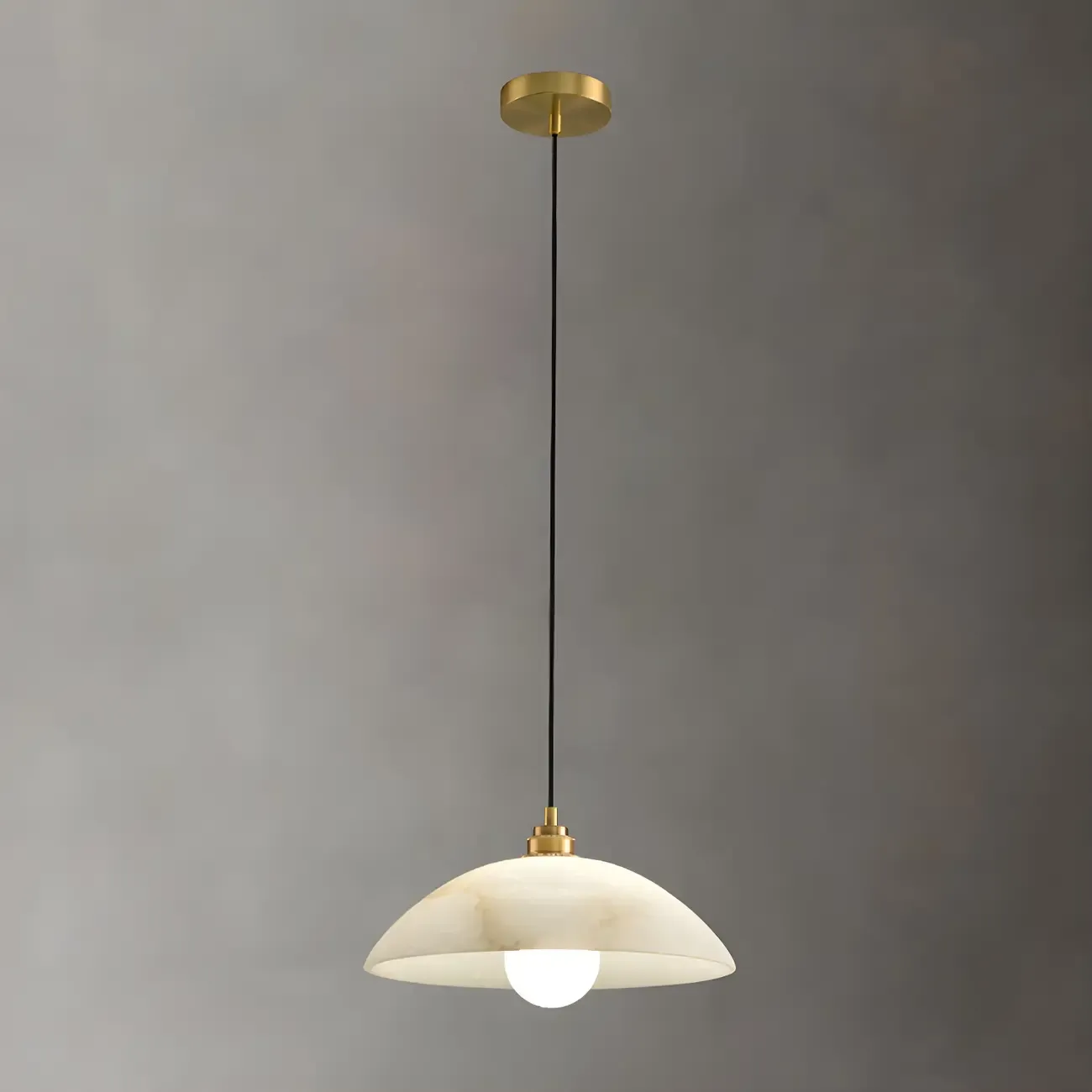 Modern Gold Stone Dome Pendant Light for Kitchen Island Image - 4