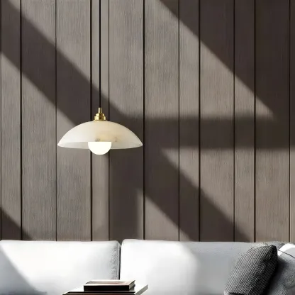 Modern Gold Stone Dome Pendant Light for Kitchen Island Image - 2