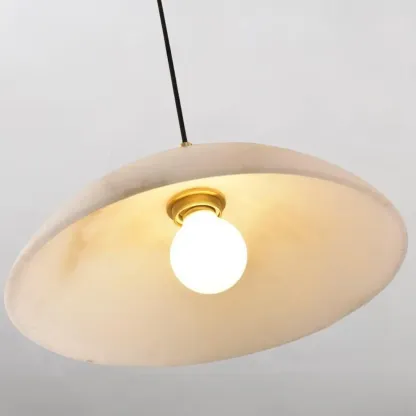 Modern Gold Stone Dome Pendant Light for Kitchen Island Image - 7