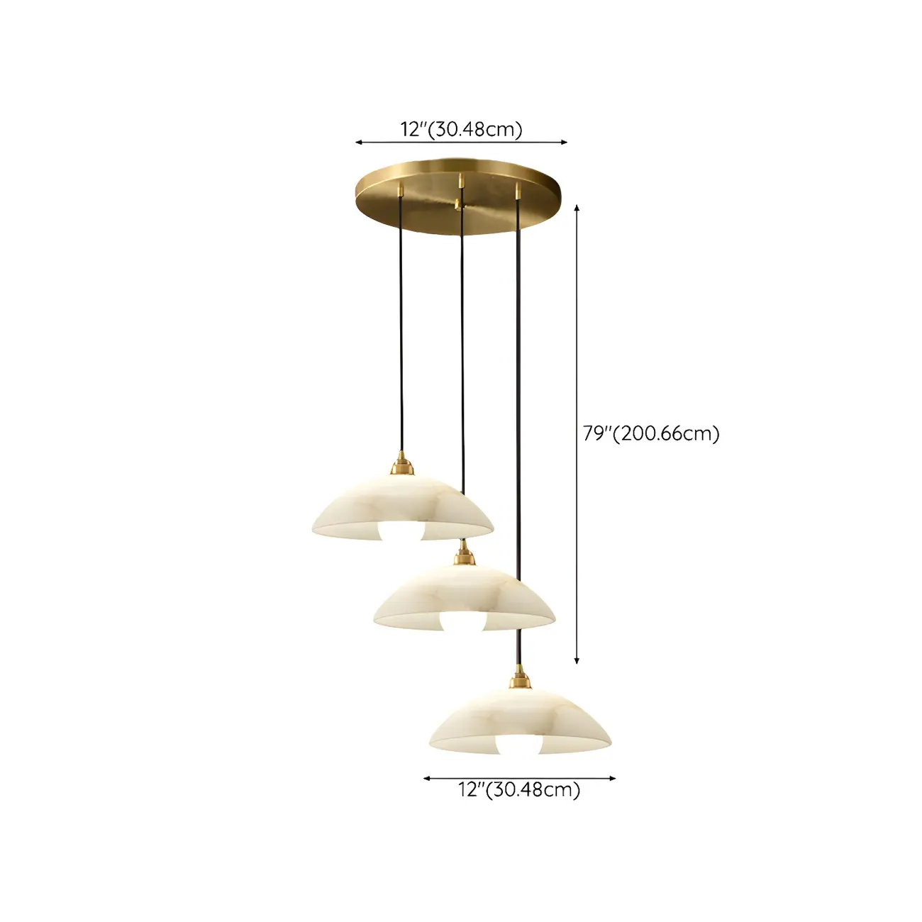 Modern Gold Stone Dome Pendant Light for Kitchen Island Image - 10 | homeyfad