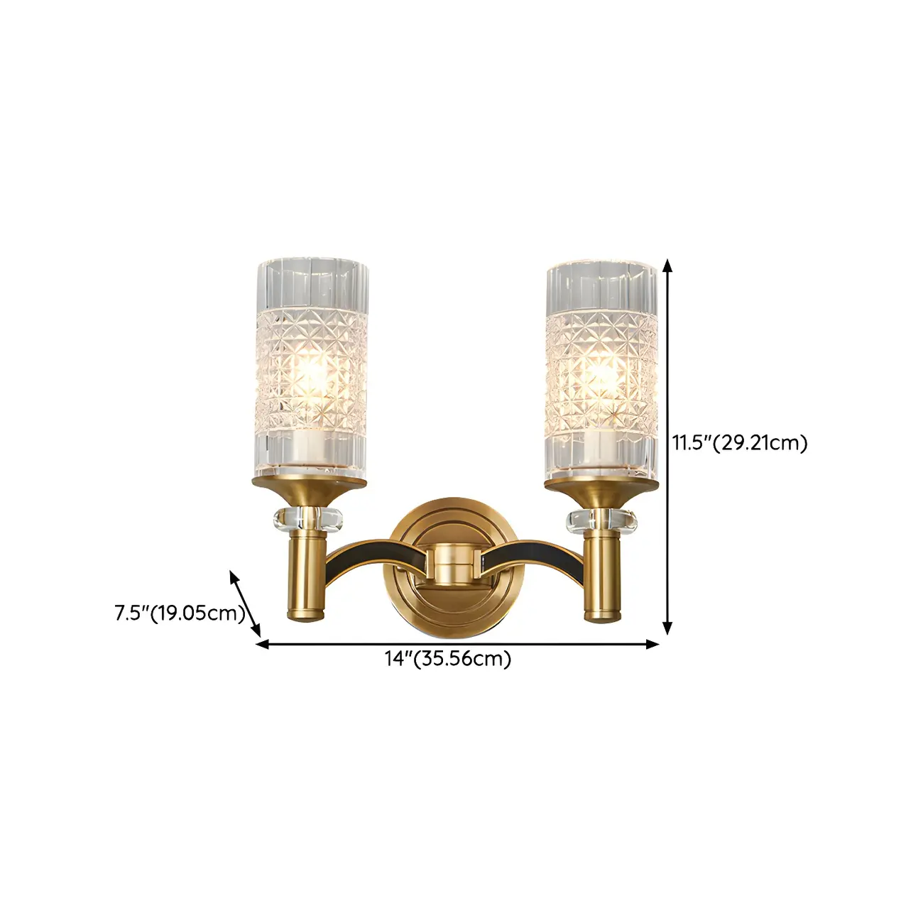 5 to 9 Inch Vintage Wall Sconce with Crystal Shade for Home | homeyfad