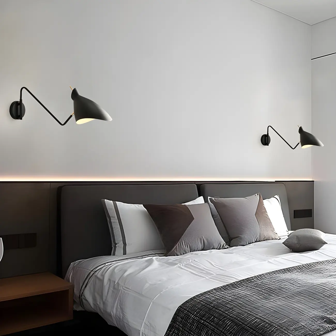  Simple Metal Solid Color Swing Arm Wall Light Image - 1 | homeyfad